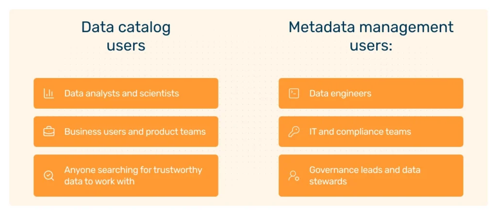 Data Catalog vs Metadata Management Users