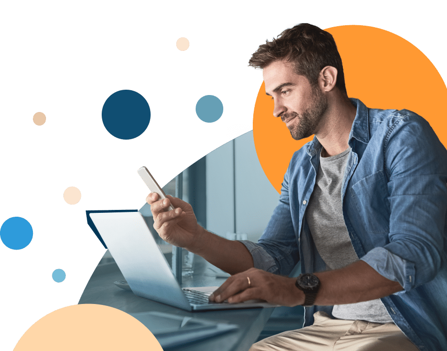 Man working at home office