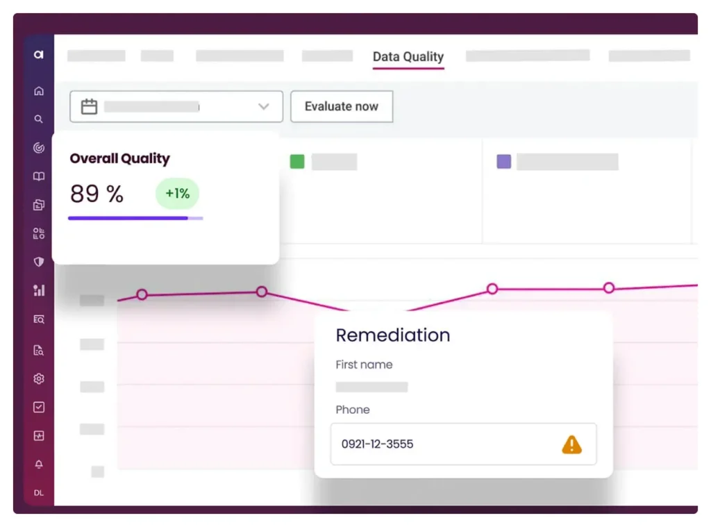 A screen form Atacama’s data quality module 